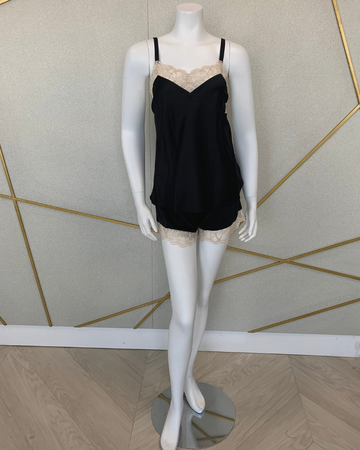 Flora Nikrooz 8103 Black Gabby Cami Set & Kimono MYSELFLINGERIE.COM